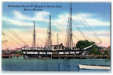 c1950's Whaleship Charles W. Morgan at Mystic CT Marine Museum Postcard picture
