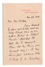 Reverend John Watson Signed Letter 1894 Autographed Methodist Preacher picture