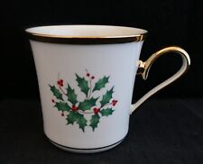 Lenox Holiday Dimension Mug Fine China USA Gold Holly & Berry picture