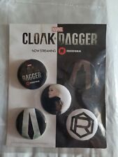 NIP Marvel Comics Cloak & Dagger Freeform TV Series Rare Promo Button Set Of 5 picture