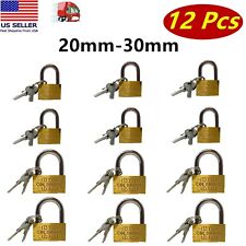 12 Pcs Small Metal Padlock 20mm-30mm Mini Brass Lock With Different Keys picture