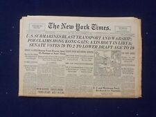 1941 DEC 19 NEW YORK TIMES - U.S SUBMARINES BLAST TRANSPORT AND WARSHIP- NP 6484 picture