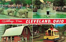 Cleveland, Ohio Postcard Greetings Zoo Multiview  Banner  c1950s-60s     Q picture