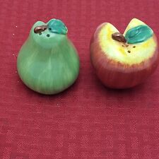 Vintage Apple Pear Salt and Pepper Shakers Set Ceramic 3