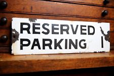 Vintage Porcelain Sign Reserved Parking No 1 enamel Sign Police Street School picture