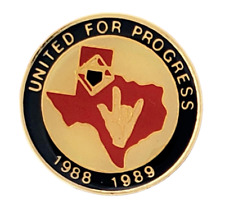 TEXAS  Knights Of Columbus Lapel Hat Pin K of C United For Progress 1989 picture