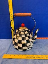 Mackenzie Childs Courtly Check Enamel Tea Kettle picture