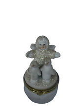 Dept 56 Snowbabies Trinket Box Angel With Two Penguins  picture