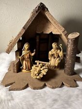 FONTANINI Italy Depose Nativity 5 pc Set Mary & Joseph Baby Jesus & Stable 1983 picture