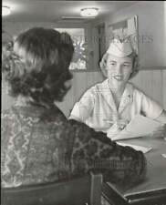 1958 Press Photo Dade County Nurse Barbara Fahey Checks Maternity Patient picture