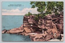 Pointe Aux Barques Port Huron Michigan Linen Postcard No 4756 picture