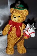 Old Tyme Teddies Teddy Bear Stick Pony Porcelain Figurine 95 Bronson Collectible picture