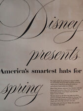 1953 Esquire Original Art Ad Advertisement Four Page DISNEY HATS insert picture