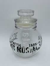 vintage glass mustard Jar With Lid Greylor (?) Farms Hot Mustard Canada 4” Tall picture