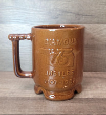 VTG Frankhoma Pottery 75th Oklahoma Jubilee 1907-1982 Brown Mug-Made In USA-EUC picture