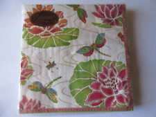 CASPARI JEWELED POND 3 Ply 20 Paper Napkins Decoupage Germany Dragonflies Lily picture
