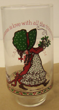 Vintage HOLLY HOBBIE Merry Christmas COCA COLA Glass - LIMITED ED Love Cat picture