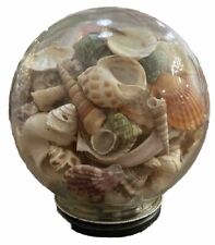 Beautiful Round Vase Full Of VTG Seashells 6” *U picture