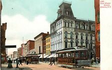 c1905 Chromograph Postcard; Trolleys, East Water Street, Elmira NY Chemung Co. picture