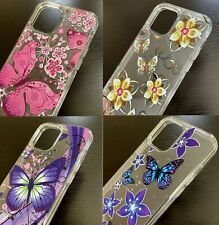 iPhone 12 Pro Max - Hard 2-Piece Slim Hybrid Clear Case Cover Butterfly Flowers picture