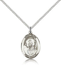 Saint David Of Wales Medal For Women - .925 Sterling Silver Necklace On 18 C... picture