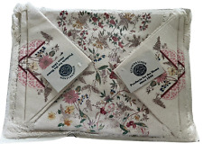 Vintage Stevens Linen Placemats Napkins Cup Towel Original Packaging Flowers picture