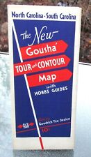 1930s Gousha Tour And Contour Map North Carolina South Carolina Goodrich Tire picture