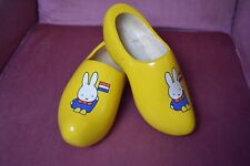 Vintage Yellow Holland Dick Bruna Miffy Bunny Flag Wooden Dutch Decorative Clogs picture