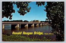 Ronald Reagan Bridge Dixon Illinois Vintage Unposted Postcard picture