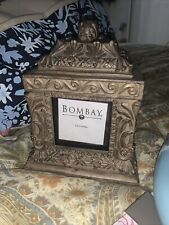 THE BOMBAY COMPANY Wood 3.5” x 3.5” Photo Picture Frame Storage Box Made in 2002 picture