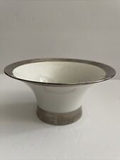 Manufacture De Monaco White Ceramic Bowl With Platinum Trim picture