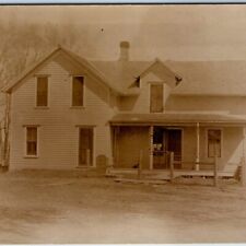 c1900s Lovely Farm House RPPC Colonial Farmhouse Sepia Tone Real Photo A171 picture