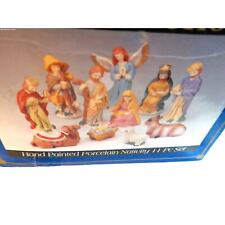 Atco Gift Collection Nativity Hand Painted Porcelan 11 Piece Set New picture