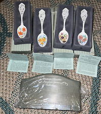 Vintage Avon Bisque Porcelain Spoons Pansies Roses, Daffodils, Day Lillys NWB picture