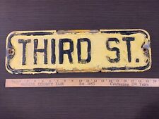 Vtg THIRD ST Street/Road Sign 20 