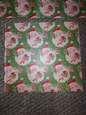 vintage christmas wrapping paper, santa, 2 sheets 20 x 26 old unused picture