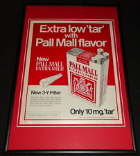 1972 Pall Mall Extra Mild Cigarettes Framed 12x18 ORIGINAL Advertisement picture