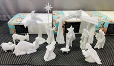 Porcelain Origami 15 Piece Nativity Set with Animals and Backdrop ( OPEN BOX) picture