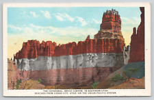 Cedar City Utah Bryce Canyon from Union Pacific Train White Border Postcard picture