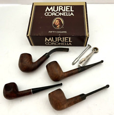 Lot Of 4 Vintage Smoking Pipes BB & S & Imported Briar 260 Empty Muril Cigar Box picture