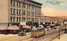 UPICK POSTCARD 28th Street looking North Billings Montana 1915 Street Cars picture