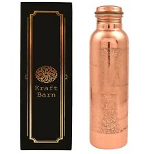 KraftBarn 34 OZ Pure Copper Bottle Embossed Gloss USA SELLER  Buy 2 &save 25% picture