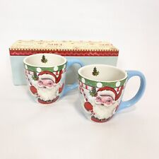 Lang 2009 Vintage Look Christmas Ceramic Mugs 