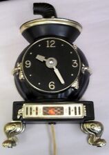 Vintage Mastercrafters POT BELLY STOVE Clock w/ Working Light Model 830 picture