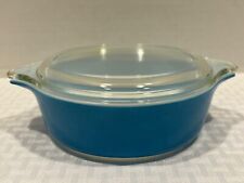 Vintage Pyrex Horizon Blue Casserole Dish With Lid One Pint Capacity picture