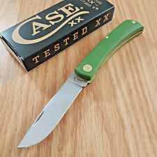 Case XX Sod Buster Folding Knife Stainless Steel Blade Green Synthetic Handle picture