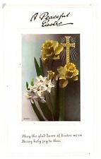 MAY THE GLAD DAWN OF EASTER MORN BRING HOLY JOY TO THEE.VTG GLOSSY POSTCARD*A33 picture