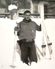 WWII Era US Soldier Skiing Break Has Pistol was Officer of Day Military Photos picture