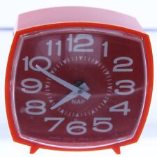 Rare RED FACE Vintage WESTCLOX NAP Retro 1970's Wind Up Winding Alarm Clock PROP picture