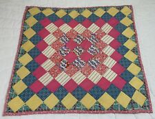 Vintage Antique Patchwork Quilt Table Topper, Large, Trip Around The World picture